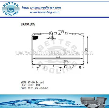 RADIATOR 1640011120 for TOYOTA 87-90 TERCEL Manufacturer And Direct Sale!